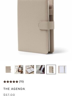 The Agenda Beige Ring Binder Organizer with inserts
